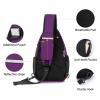 MOSISO Sling Backpack Bag, Crossbody Shoulder Bag Travel Hiking Daypack Chest Bag with Front Square Pocket&USB Charging Port, Plum view 4