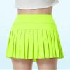 QooNoo Girls Pleated Tennis Skirts with Shorts Athletic Skirt with Side Pocket High Waist Active Skort for Girl Youth Kids Teen (Neon Green,X-Large) view 3