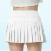 QooNoo Girls Pleated Tennis Skirts with Shorts Athletic Skirt with Side Pocket High Waist Active Skort for Girl Youth Kids Teen (White,Large) view 3