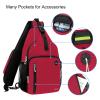 MOSISO Sling Backpack Bag, Crossbody Shoulder Bag Travel Hiking Daypack Chest Bag with Front Square Pocket&USB Charging Port, Red view 3