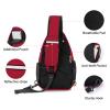 MOSISO Sling Backpack Bag, Crossbody Shoulder Bag Travel Hiking Daypack Chest Bag with Front Square Pocket&USB Charging Port, Red view 4