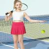 QooNoo Girls Pleated Tennis Skirts with Shorts Athletic Skirt with Side Pocket High Waist Active Skort for Girl Youth Kids Teen (Hot Pink,Large) view 2