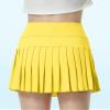 QooNoo Girls Pleated Tennis Skirts with Shorts Athletic Skirt with Side Pocket High Waist Active Skort for Girl Youth Kids Teen (Yellow,Medium) view 4