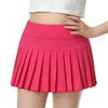 QooNoo Girls Pleated Tennis Skirts with Shorts Athletic Skirt with Side Pocket High Waist Active Skort for Girl Youth Kids Teen (Hot Pink,X-Small) view 1