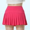 QooNoo Girls Pleated Tennis Skirts with Shorts Athletic Skirt with Side Pocket High Waist Active Skort for Girl Youth Kids Teen (Hot Pink,X-Small) view 3
