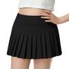 QooNoo Girls Pleated Tennis Skirts with Shorts Athletic Skirt with Side Pocket High Waist Active Skort for Girl Youth Kids Teen (Black,Medium) view 1