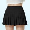QooNoo Girls Pleated Tennis Skirts with Shorts Athletic Skirt with Side Pocket High Waist Active Skort for Girl Youth Kids Teen (Black,Medium) view 3