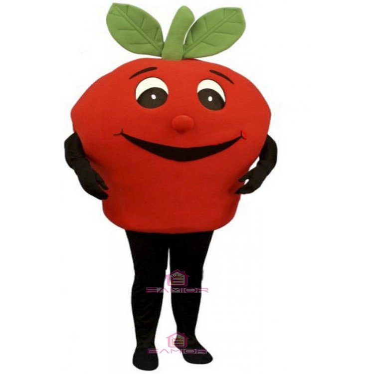 Happy Red Apple Mascot Costume Adult Size for Men & Women with Built-in Fan Inside the Head