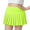 QooNoo Girls Pleated Tennis Skirts with Shorts Athletic Skirt with Side Pocket High Waist Active Skort for Girl Youth Kids Teen (Neon Green,Small) view 1