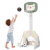 HONEY JOY Toddler Basketball Hoop, Outdoor Indoor Mini Basketball Goal Toy Stand, Adjustable Height, Play Game Preschool Birthday Gift, Kids Basketball Hoop for Boys Girls (Green Lion) view 1