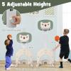 HONEY JOY Toddler Basketball Hoop, Outdoor Indoor Mini Basketball Goal Toy Stand, Adjustable Height, Play Game Preschool Birthday Gift, Kids Basketball Hoop for Boys Girls (Green Lion) view 3