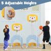 HONEY JOY Toddler Basketball Hoop, Outdoor Indoor Mini Basketball Goal Toy Stand, Adjustable Height, Play Game Preschool Birthday Gift, Kids Basketball Hoop for Boys Girls (Yellow Lion) view 3