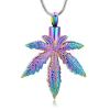 mingkejw Leaves Urn Necklace for Ashes Cremation Jewelry Stainless Steel Maple Leaf Pendant Memorial Necklaces Ash Holder for Human Pets Keepsake Jewelry for Loved Ones with Fill Tool view 1