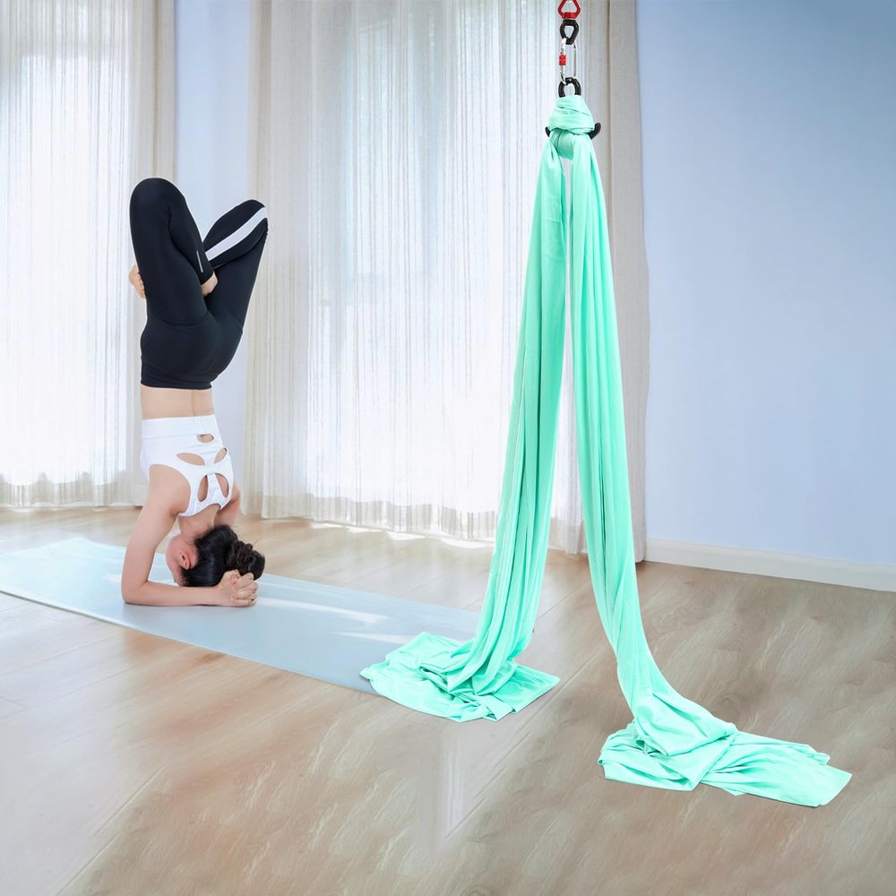 Aerial Silks Equipment for Aerial Yoga Aerial Dance Acrobatic Circus Arts 16.4 * 8.53FT Soft Durable Yoga Hammock Aerial Rig for All Skill Levels Load Capacity 440LB