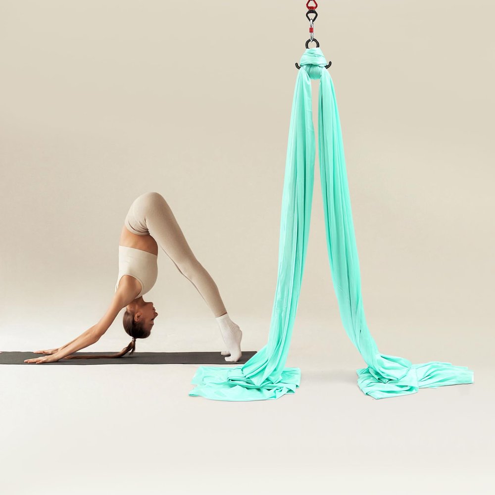 Aerial Silks Equipment for Aerial Yoga Aerial Dance Acrobatic Circus Arts 19.7 * 8.53FT Soft Durable Yoga Hammock Aerial Rig for All Skill Levels Load Capacity 440LB