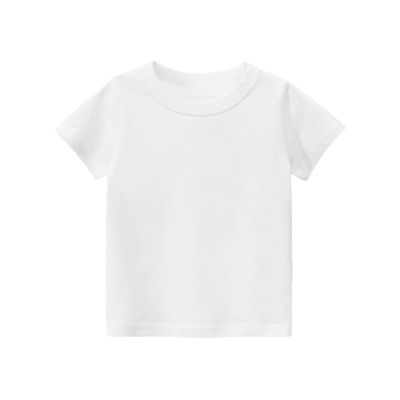 NineFit Basics Kids Boys Girls Baseball T Shirt Toddler Baby Solid Color Tee Tops Short Sleeve Basic Blouse Summer Clothes (White, 1 Years)