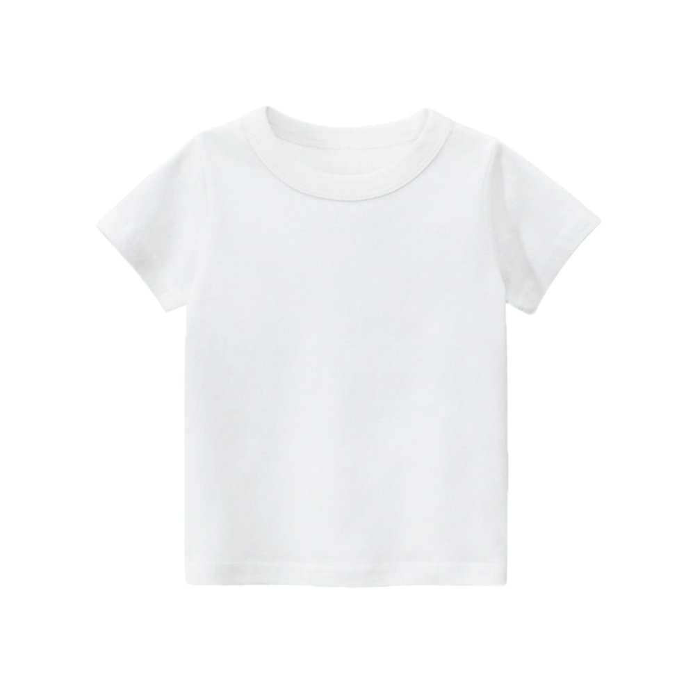 NineFit Basics Kids Boys Girls Baseball T Shirt Toddler Baby Solid Color Tee Tops Short Sleeve Basic Blouse Summer Clothes (White, 1 Years)