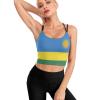 Adugen Origei Yoga Women's Performance Stretchy Rwanda Flag Sports Workout Running Top Vest 2XL view 2
