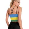 Adugen Origei Yoga Women's Performance Stretchy Rwanda Flag Sports Workout Running Top Vest 2XL view 3