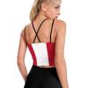 Adugen Origei Yoga Women's Performance Stretchy Peru Flag Sports Workout Running Top Vest L view 3