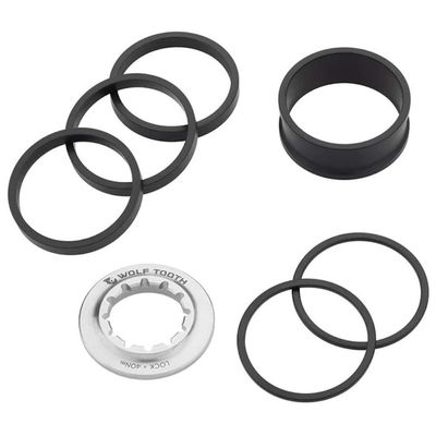 Wolf Tooth Single Speed Spacer Kit (with Locking Ring) Single Speed Spacer Kit with Lockring, 0.06 x 0.1 x 0.1 x 0.1 x 0.1 x 0.1 x 0.1 x 1, Locking Ring x 1, U1SS-SPCR-LCK-KIT