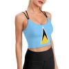 Adugen Origei Womens Saint Lucia Flag Sleeveless Workout Tops for Athletic Tank Top for Running Yoga L view 1