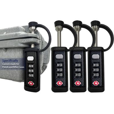 LAFENLIN TSA Padlock 4-Pack for Hard Gun Cases, 3-Dial Combo Lock, Black