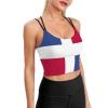 Adugen Origei Womens Dominican Flag Sleeveless Workout Tops for Athletic Tank Top for Running Yoga M view 1