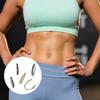 Kruelty Body Jewelry Titanium Belly Button Ring Hinged Hoop Clicker 14 Gauge & Square Gem Gold/Clear view 2