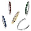 Kruelty Body Jewelry Titanium Belly Button Ring Hinged Hoop Clicker 14 Gauge & Square Gem Gold/Clear view 3