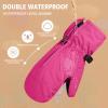 Andake Kids Ski Mittens Gloves Waterproof&Breathable Winter Warm Snow Gloves for Ages 1-10 Toddler Baby Girls and Boys(Pink,XS(Fits 5-8Y)) view 3