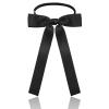 Luckyvestir Western Bow Ties for Men Women, Black/Red Colonel Satin Ribbon String Bow Tie for Costume Uniform (Black) view 1