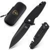 AUBEY Pocket Knife, 8Cr14Mov Steel Blade 3.54", 3-in-1 Folding Knife for Men, Tactical Multitool Knife with Glass Breaker Seat Belt Cutter for EDC Outdoor Survival Camping Hiking (G10 Handle) view 1