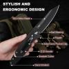 AUBEY Pocket Knife, 8Cr14Mov Steel Blade 3.54", 3-in-1 Folding Knife for Men, Tactical Multitool Knife with Glass Breaker Seat Belt Cutter for EDC Outdoor Survival Camping Hiking (G10 Handle) view 3