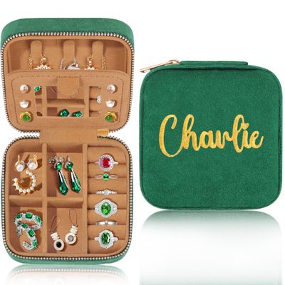 Charlie Personalized Jewelry Case With Name Graduation Gift For Her Birthday Gifts For Teen Girls Jewelry Organizer With Mirror Jewelry Box For Girls Mama Daughter Name Jewelry Organizer For Women