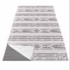Geometric Grey Yoga Mat Towel with Corner Pockets for Hot Yoga Non Slip,Absorbent Yoga Blankets Soft Gym Sweat Working Out Fitness Pilates Towels 74"x26" Retro Boho Bohemia Farmhouse Stripes view 1