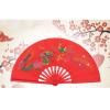 WGFOIP Red Bamboo Fan for Right Hand, Deluxe Painting, Tai Chi Dance Practice, Silk Fabric, Smooth, Sturdy Rivet, Lightweight, Suitable for Tai Chi Training, Dance, #141, WGFOIPepimuqnc56 view 2