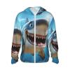 BTCOWZRV Upf 50+ Full Zip Cartoon Shark Swimming Sun Protection Hoodie Jacket Long Sleeve With Pocket Sun Shirt view 1