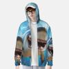 BTCOWZRV Upf 50+ Full Zip Cartoon Shark Swimming Sun Protection Hoodie Jacket Long Sleeve With Pocket Sun Shirt view 2