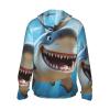 BTCOWZRV Upf 50+ Full Zip Cartoon Shark Swimming Sun Protection Hoodie Jacket Long Sleeve With Pocket Sun Shirt view 3
