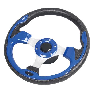 Spaorcco 12.5inch Blue Marine Boat Steering Wheel Rust-proof and Corrosion Resistance. with 3/4" Axle Hub Adapter for Boats, Yachts, Pontoon Boats