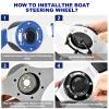 Spaorcco 12.5inch Blue Marine Boat Steering Wheel Rust-proof and Corrosion Resistance. with 3/4" Axle Hub Adapter for Boats, Yachts, Pontoon Boats view 4