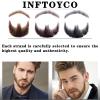 INFTOYCO Fake Beard Realistic Mustache Full Hand Tied Goatee Facial Hair Adults Men Makeup Lace Invisible False Beards for Halloween Dressing Entertainment Drama Party Movie Makeup (Black Brown) view 3