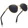 AVAWAY Polarized Sunglasses for Women UV - Protection Womens Retro Classic Shades with Gray Lens Metal Frame view 1