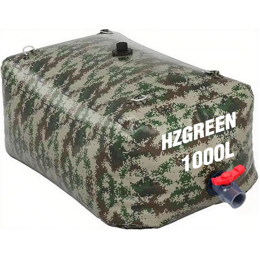 HZGREEN Water Bladder 1000L/260G Water Tank Storage Container Foldable Portable Large Capacity Soft Bag Suitable for Outdoor Easy to Carry Out