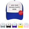 Personalized Trucker Hats Add Your Own Text Logo Photo Custom Baseball Cap for Men & Women Casual Sun Peak Hat Gifts, Blue view 1