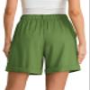 Feiersi Women Summer Dressy Elastic Waist Wide Leg Suit Tailored Shorts Trendy Work Shorts(Green,Small) view 3