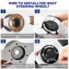 Spaorcco 12.5" Wood Grain Boat Steering Wheel Anti-Slip 3/4 Inch Axle Marine Steering Wheel Adapter for Seastar and Verad, etc. for Marine Boats, Vessels, Yacht, Pontoon Boat view 4