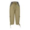 Womens Cargo Capri Pants Casual Outdoor Hiking Capris with Pockets Dressy Lightweight Ladies Loose Fit Cargo Pants Comfy Elastic Waist Capris Y2k Stretchy Twill Linen Cropped Pants Athletic Pants view 4