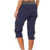 Midelxp Womens Navy Blue Stretchable Lightweight High Rise Cargo Capri Pants with Utility Pockets for Women Summer Casual Hiking Yoga Workouts & Daily Leisure view 3